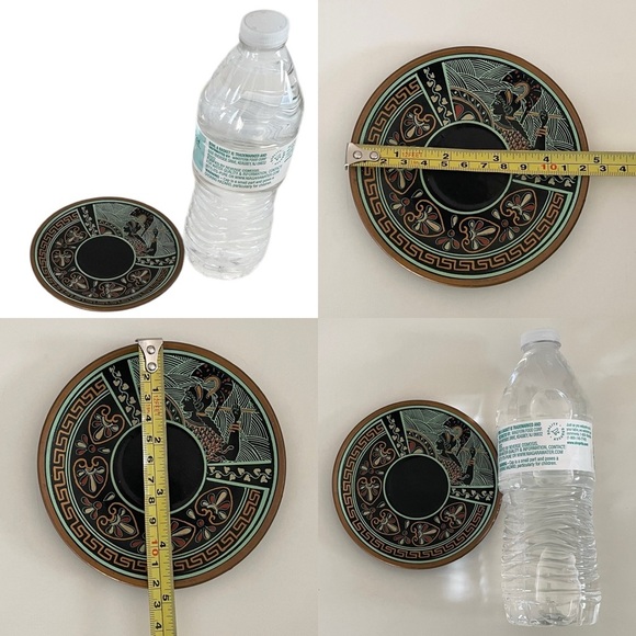 Vintage Black Miniature Greek Mythology Ceramic Collectible Plate Made in Greece - Picture 3 of 14